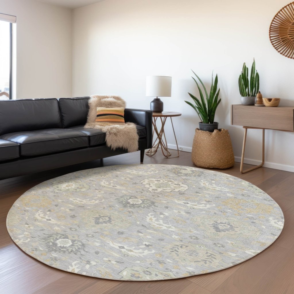 LOOMLAN Rugs Ilyara Gray Washable Indoor-Outdoor Rug