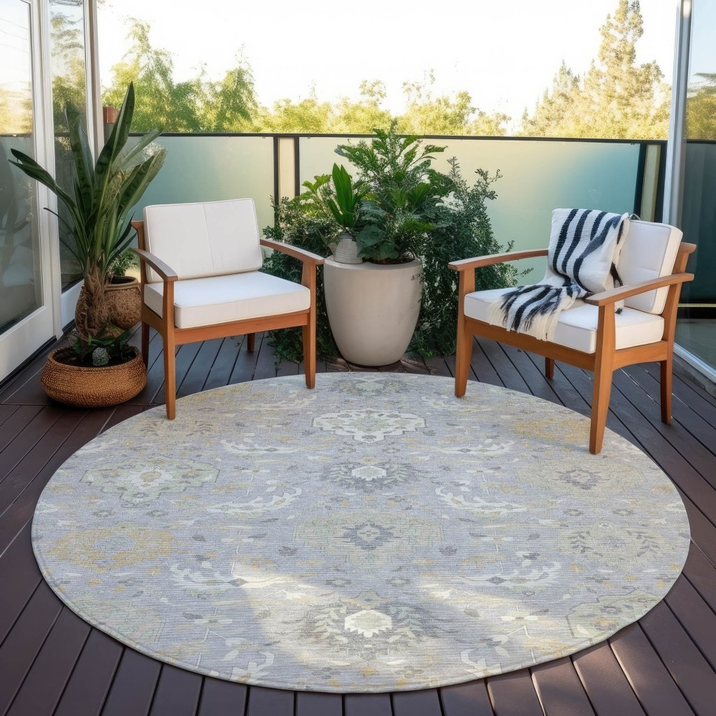 LOOMLAN Rugs Ilyara Gray Washable Indoor-Outdoor Rug