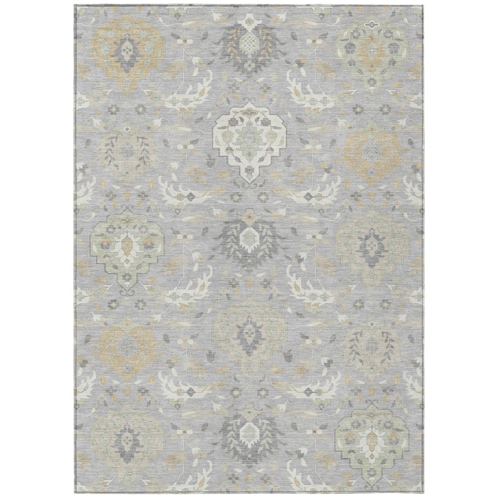 LOOMLAN Rugs Ilyara Gray Washable Indoor-Outdoor Rug