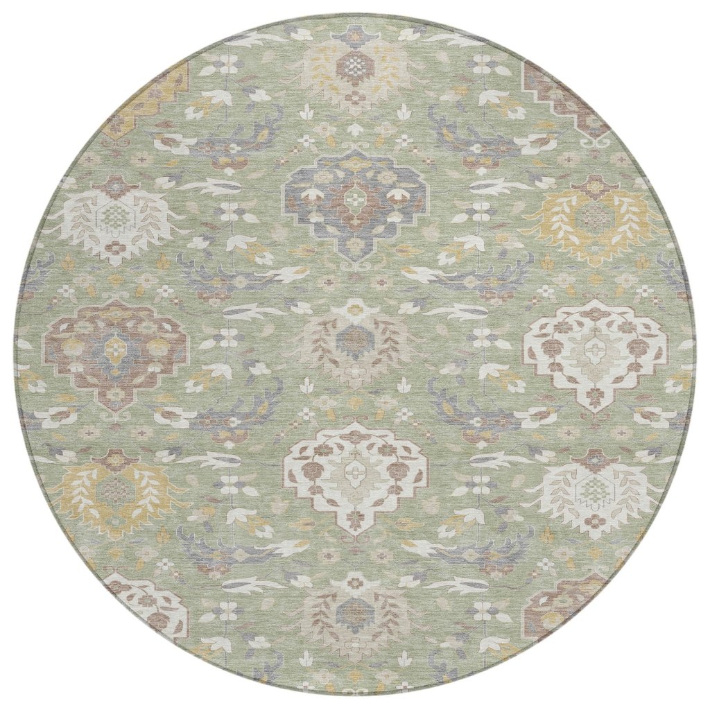 LOOMLAN Rugs Ilyara Green Washable Indoor-Outdoor Rug