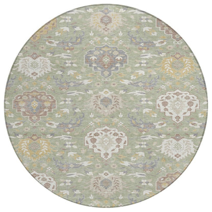 LOOMLAN Rugs Ilyara Green Washable Indoor-Outdoor Rug
