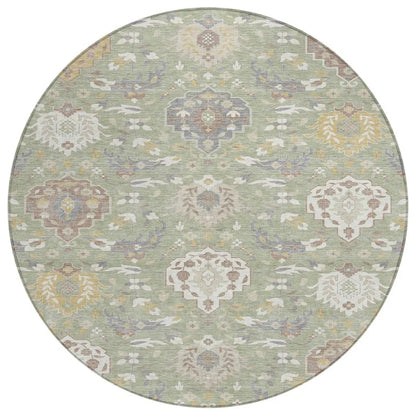 LOOMLAN Rugs Ilyara Green Washable Indoor-Outdoor Rug