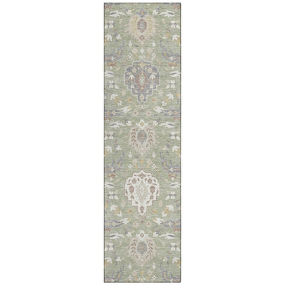 LOOMLAN Rugs Ilyara Green Washable Indoor-Outdoor Rug