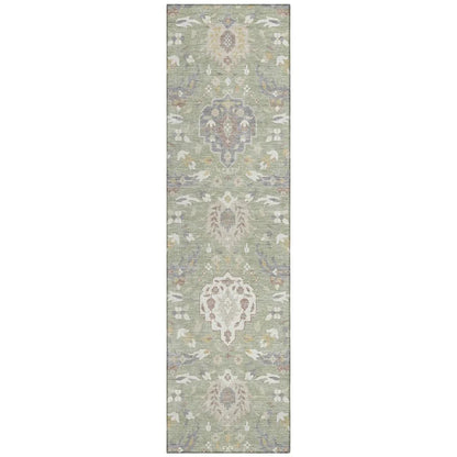 LOOMLAN Rugs Ilyara Green Washable Indoor-Outdoor Rug