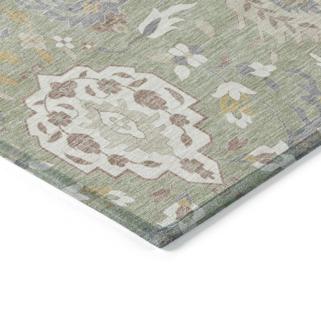 LOOMLAN Rugs Ilyara Green Washable Indoor-Outdoor Rug