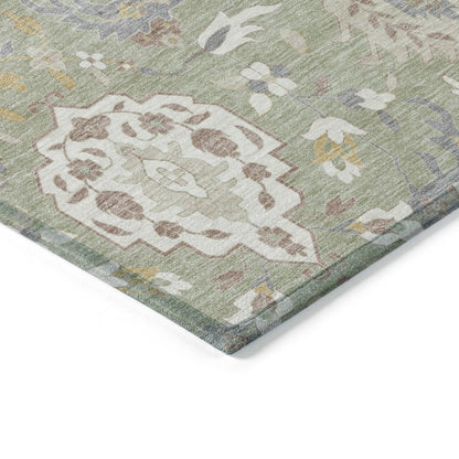 LOOMLAN Rugs Ilyara Green Washable Indoor-Outdoor Rug