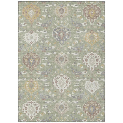 LOOMLAN Rugs Ilyara Green Washable Indoor-Outdoor Rug