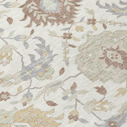 LOOMLAN Rugs Ilyara Ivory Washable Indoor-Outdoor Rug