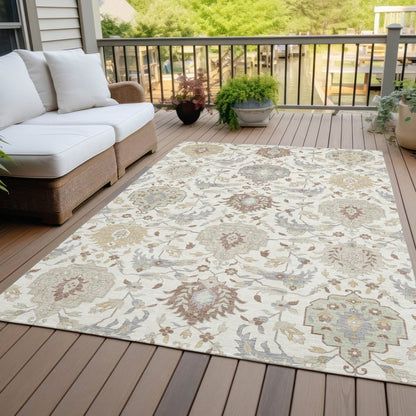 LOOMLAN Rugs Ilyara Ivory Washable Indoor-Outdoor Rug