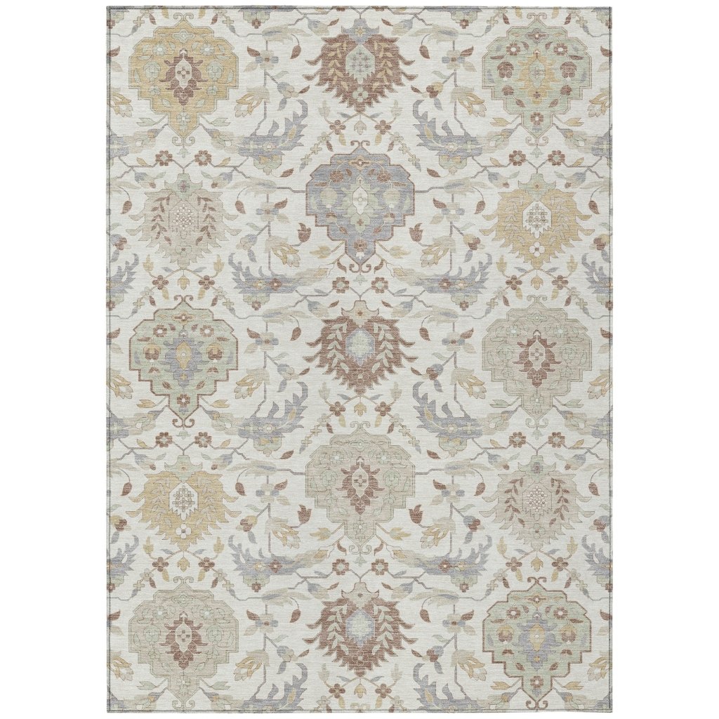 LOOMLAN Rugs Ilyara Ivory Washable Indoor-Outdoor Rug