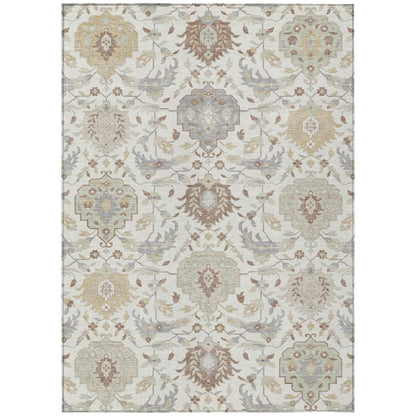 LOOMLAN Rugs Ilyara Ivory Washable Indoor-Outdoor Rug