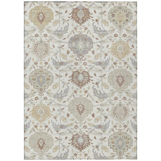 LOOMLAN Rugs Ilyara Ivory Washable Indoor-Outdoor Rug