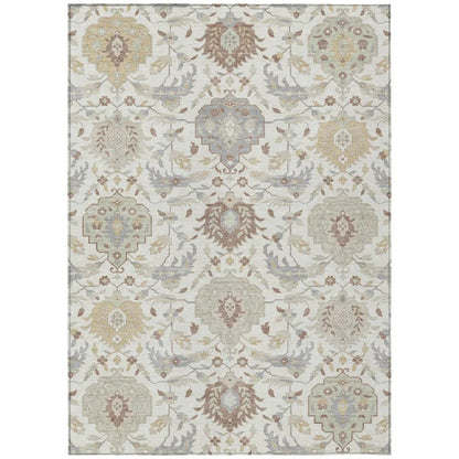 LOOMLAN Rugs Ilyara Ivory Washable Indoor-Outdoor Rug