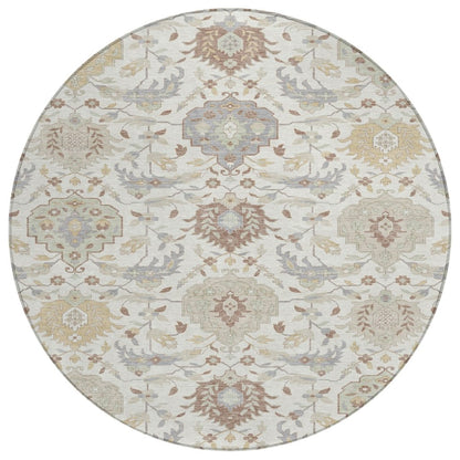 LOOMLAN Rugs Ilyara Ivory Washable Indoor-Outdoor Rug