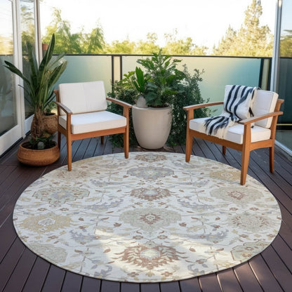 LOOMLAN Rugs Ilyara Ivory Washable Indoor-Outdoor Rug
