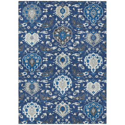 LOOMLAN Rugs Ilyara Navy Washable Indoor-Outdoor Rug