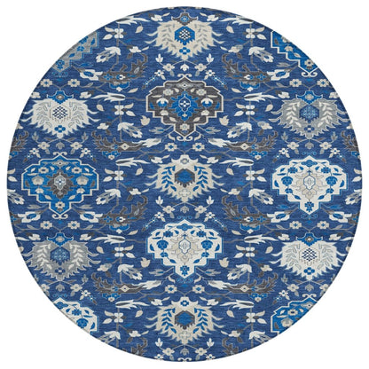 LOOMLAN Rugs Ilyara Navy Washable Indoor-Outdoor Rug