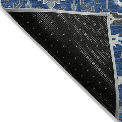 LOOMLAN Rugs Ilyara Navy Washable Indoor-Outdoor Rug