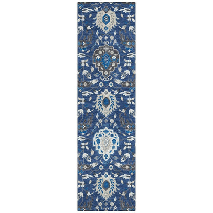 LOOMLAN Rugs Ilyara Navy Washable Indoor-Outdoor Rug