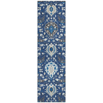 LOOMLAN Rugs Ilyara Navy Washable Indoor-Outdoor Rug