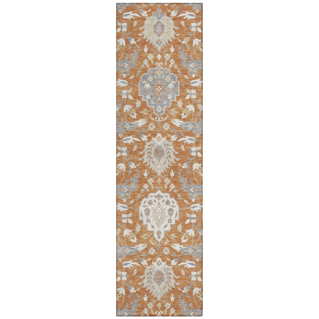 LOOMLAN Rugs Ilyara Orange Washable Indoor-Outdoor Rug