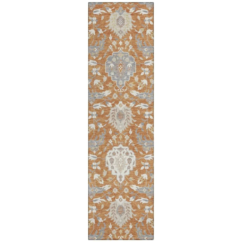 LOOMLAN Rugs Ilyara Orange Washable Indoor-Outdoor Rug