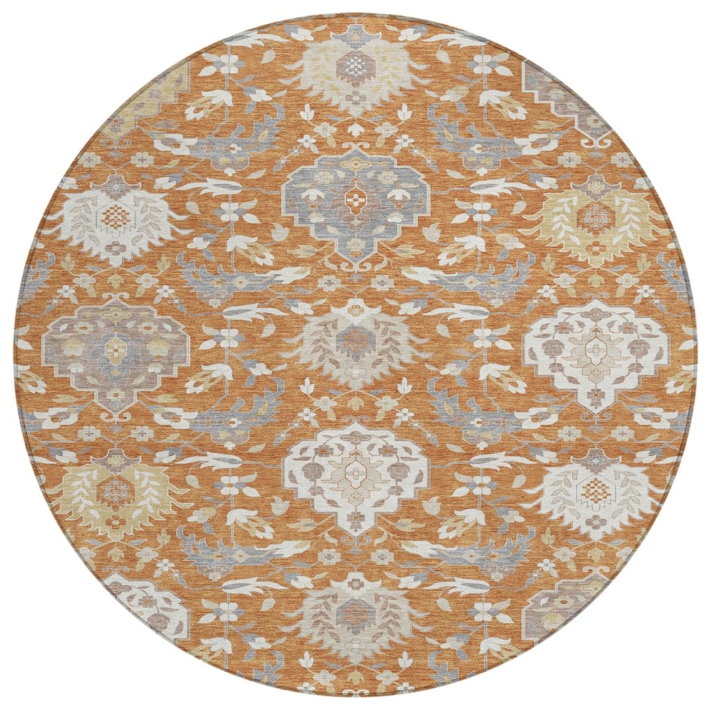 LOOMLAN Rugs Ilyara Orange Washable Indoor-Outdoor Rug
