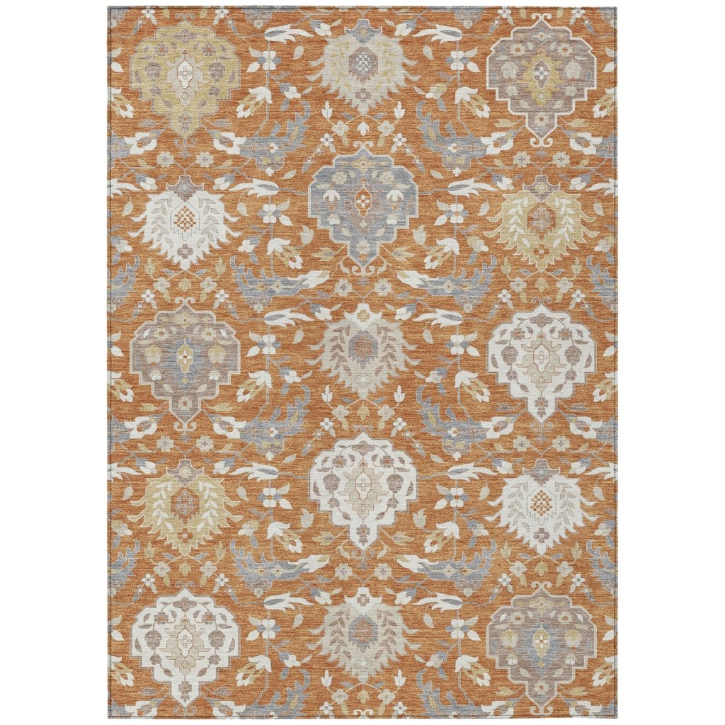 LOOMLAN Rugs Ilyara Orange Washable Indoor-Outdoor Rug