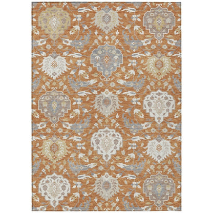 LOOMLAN Rugs Ilyara Orange Washable Indoor-Outdoor Rug