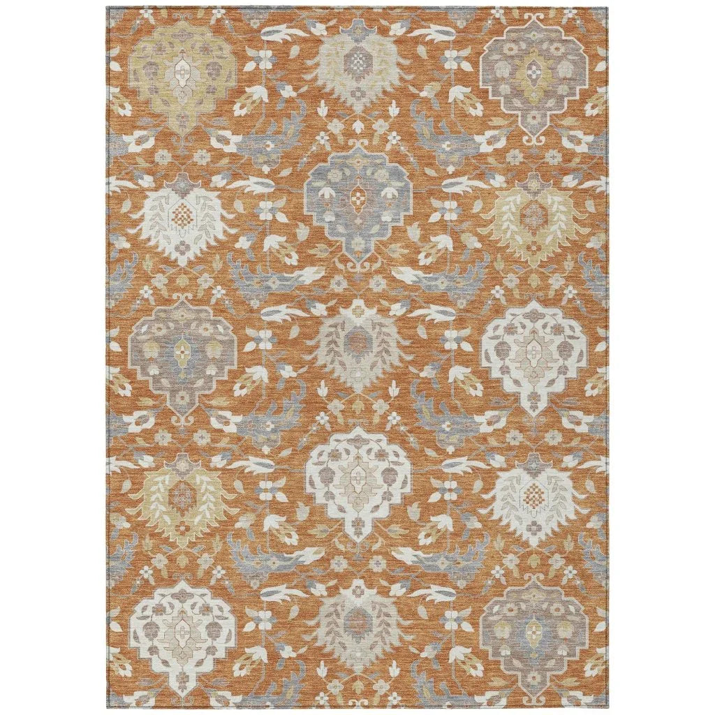 LOOMLAN Rugs Ilyara Orange Washable Indoor-Outdoor Rug