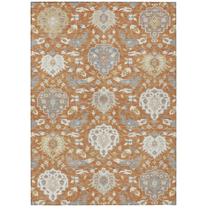 LOOMLAN Rugs Ilyara Orange Washable Indoor-Outdoor Rug