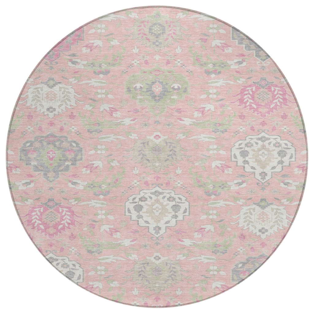 LOOMLAN Rugs Ilyara Pink Washable Indoor-Outdoor Rug