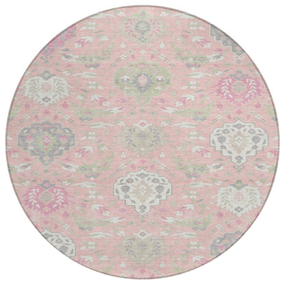 LOOMLAN Rugs Ilyara Pink Washable Indoor-Outdoor Rug