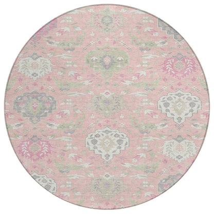 LOOMLAN Rugs Ilyara Pink Washable Indoor-Outdoor Rug