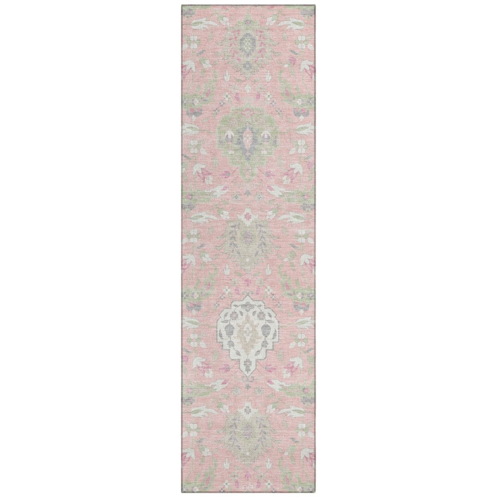 LOOMLAN Rugs Ilyara Pink Washable Indoor-Outdoor Rug