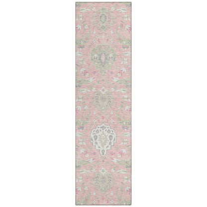 LOOMLAN Rugs Ilyara Pink Washable Indoor-Outdoor Rug