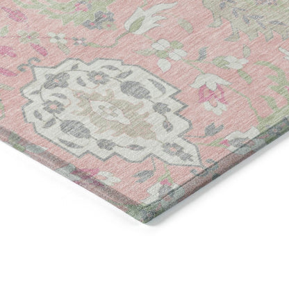 LOOMLAN Rugs Ilyara Pink Washable Indoor-Outdoor Rug