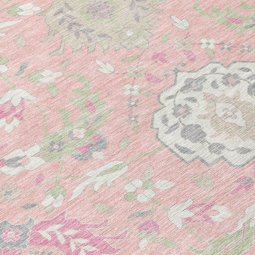 LOOMLAN Rugs Ilyara Pink Washable Indoor-Outdoor Rug