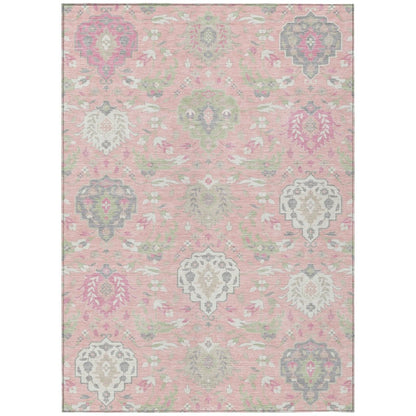 LOOMLAN Rugs Ilyara Pink Washable Indoor-Outdoor Rug