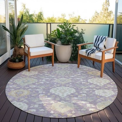 LOOMLAN Rugs Ilyara Purple Washable Indoor-Outdoor Rug