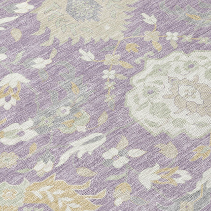 LOOMLAN Rugs Ilyara Purple Washable Indoor-Outdoor Rug