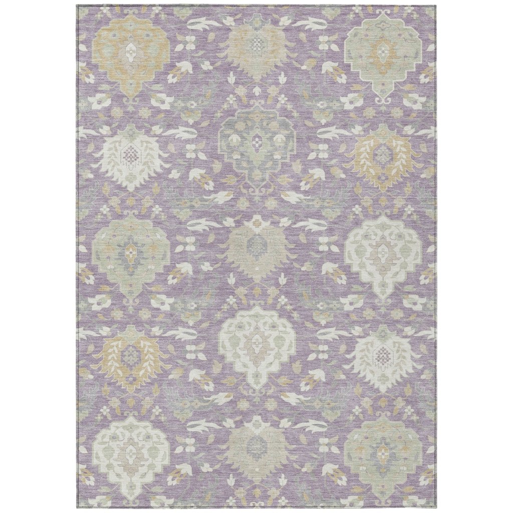 LOOMLAN Rugs Ilyara Purple Washable Indoor-Outdoor Rug