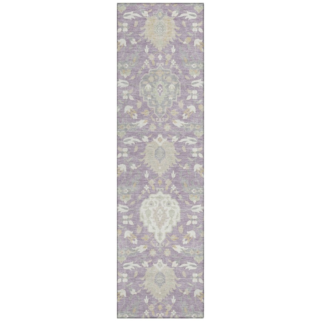 LOOMLAN Rugs Ilyara Purple Washable Indoor-Outdoor Rug