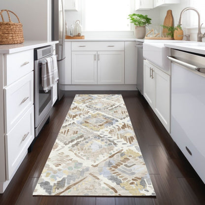LOOMLAN Rugs Ilyone Ivory Washable Indoor-Outdoor Rug
