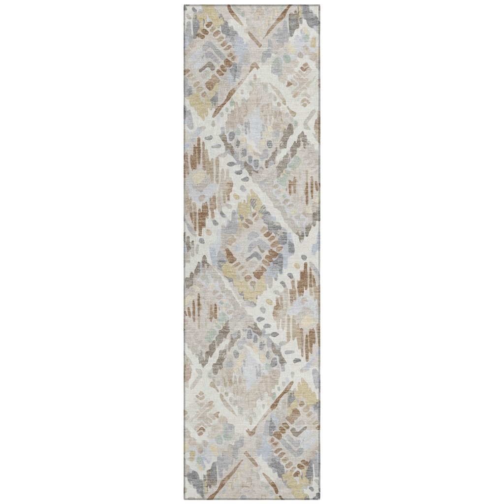 LOOMLAN Rugs Ilyone Ivory Washable Indoor-Outdoor Rug
