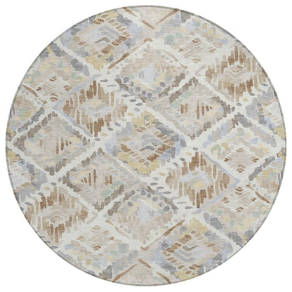 LOOMLAN Rugs Ilyone Ivory Washable Indoor-Outdoor Rug