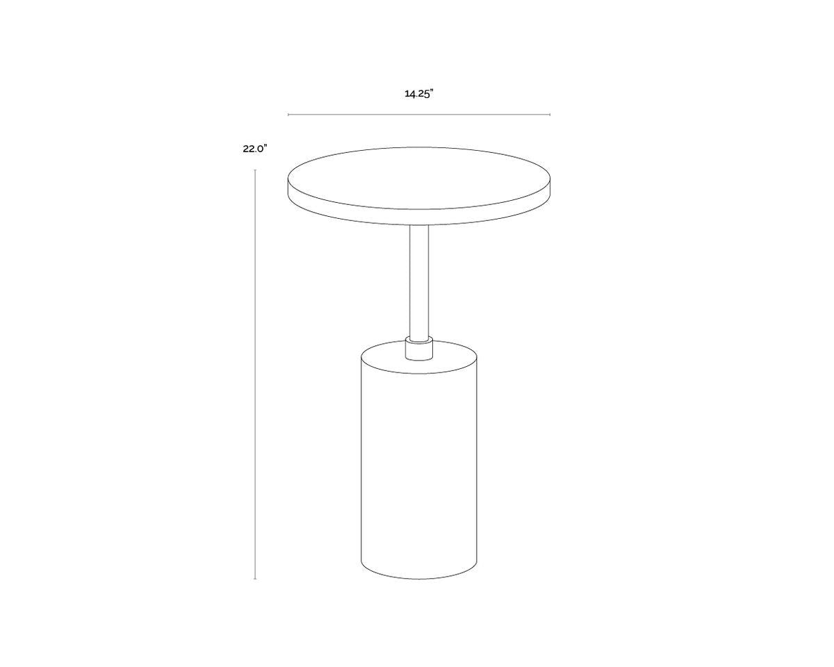SUNPAN Saldo Concrete Black Outdoor End Table