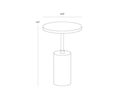 SUNPAN Saldo Concrete Black Outdoor End Table