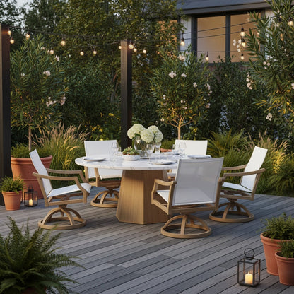 Nicoya Sling Swivel Rocking Dining Chair By Castelle