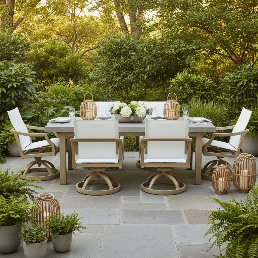 Nicoya Sling Swivel Rocking Dining Chair By Castelle